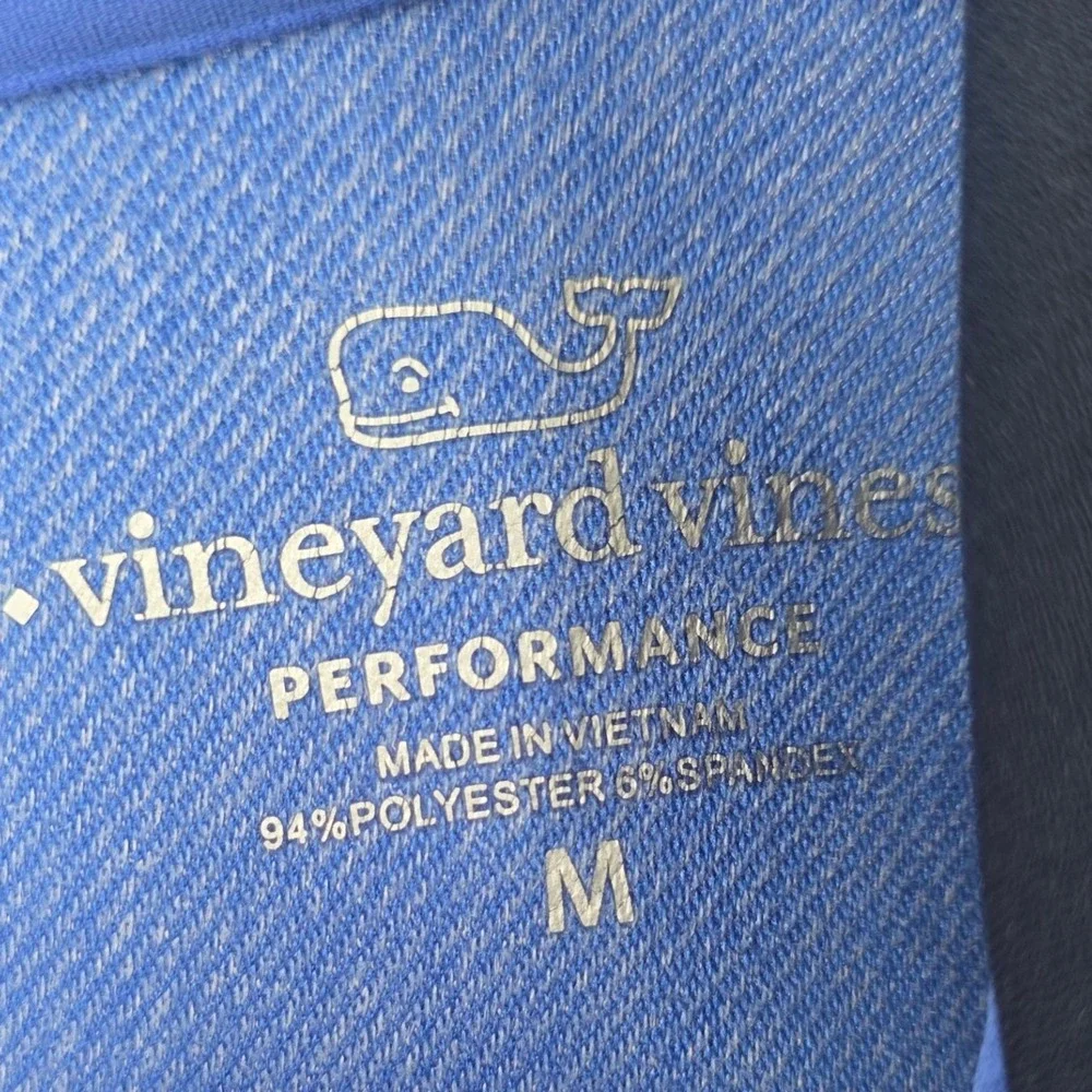 VINEYARD VINES PERFORMANCE 1/4 ZIP SHIRT WOMENS MEDIUM BLUE POCKET LIGHTWEIGHT - Picture 10 of 14